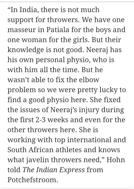 GGPA17's tweet photo. When we will understand importance of qualitiy sports #physiotherapist,we will be in top country in medal telly of #Olympicsindia 
@Neeraj_chopra1 @Media_SAI @IndiaSports @Ra_THORe @ianuragthakur @IndianOlympians https://t.co/EVT60Mi62J