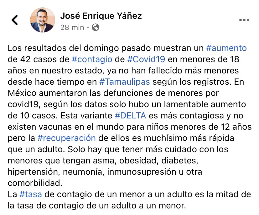 RCampuzano's tweet photo. ASÍ EL COVID VARIANTE DELTA EN MENORES DE EDAD…
Datos reales, sin rumores falsos, sin exageraciones, sin suposiciones y sin enrarecer el ambiente, lo que es. https://t.co/h2Jb7XvJql