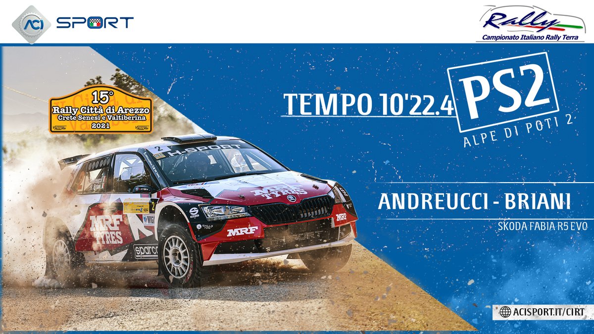 #RallyValtiberina - Di nuovo <a href="/AndreucciPaolo/">Paolo Andreucci</a>-<a href="/rudysunrise/">Rudy Briani</a> con lo scratch sul secondo passaggio Alpe di Poti 10'22.4⏱
 Molto più aggressivo però sulla PS2 anche il duo <a href="/UScandola/">Umberto Scandola</a>-Fappani a +0.5⏱ 
Poi <a href="/SimoCampedelli/">Simone Campedelli</a>-Rappa +1.2⏱ e  Bulacia-Der Ohannesian +6⏱