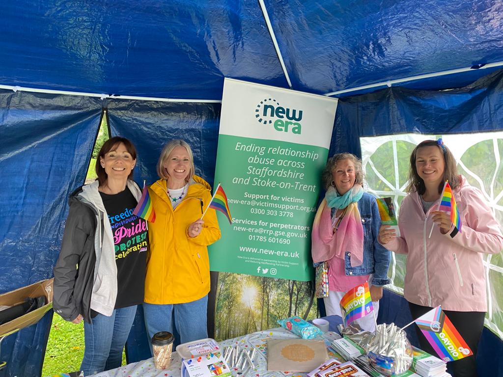 Great to see <a href="/NewEraHelp/">New Era</a> at <a href="/SOTPride/">Stoke on Trent Pride</a> reminding everyone that #DomesticAbuse can happen to anyone, including people in same-sex relationships. They even have a specialist working exclusively with the #LGBTQ community. Please get in touch if you ever need support 🌈