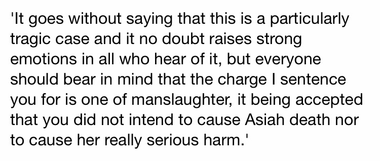 Rodimus05971313's tweet photo. @banner_harriet @Sevdotkay Well, this is exactly it… the judge felt she did not have the insight to recognise this would seriously harm or kill her baby. That’s why it was manslaughter not murder… https://t.co/knplogNJK4