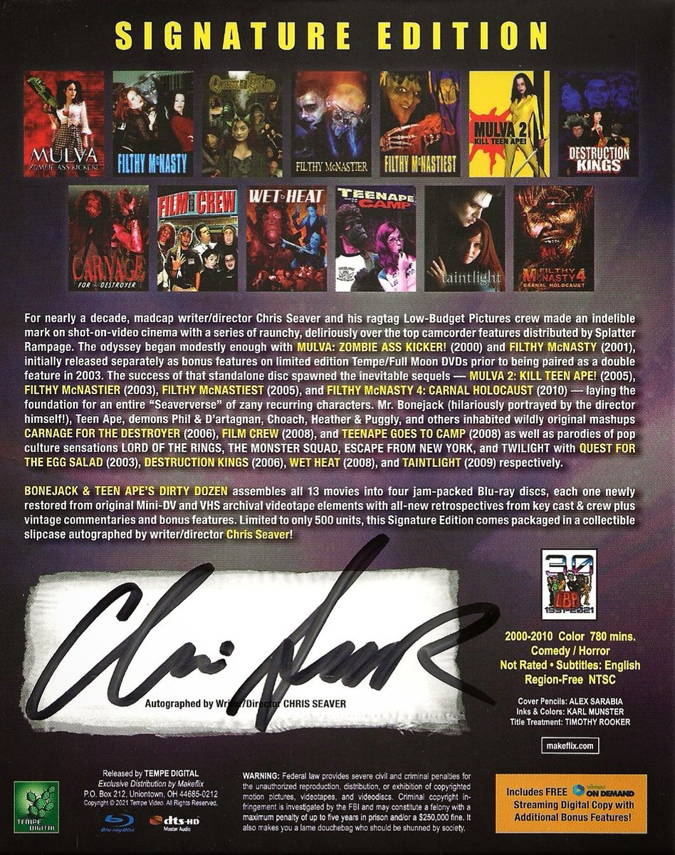 Teen_Ape's tweet photo. https://t.co/gKUY5hTkBp 

Bonejack &amp; Teen Ape's DIRTY DOZEN
-Signature Edition- by Tempe Digital, Makeflix and Low Budget Pictures.
For the 30 Year Anniversary!

#Bonejack #TeenApe #LBP #ChrisSeaver #CaseyBowker #Makeflix #LowBudgetPictures #Tempe https://t.co/SZc8nciCuy