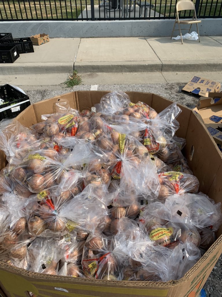 AndreaBough's tweet photo. Great morning at #KCKindness #HearttoHelp event. I was on onion duty and distributed all my onions by 11:05! Thank you to our great City employees who organized this event. https://t.co/2jIUWtBEtI