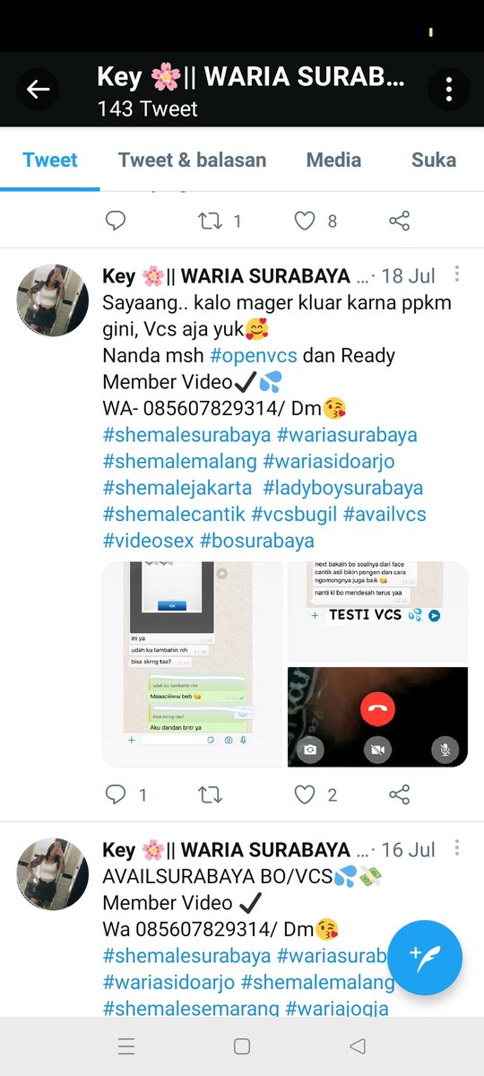 KeySurabaya's tweet photo. Sayang kalo  mager keluar karena ppkm gini VCS aja yuk
Nanda masih#openVcs dan Ready 
Member video
Wa081274390409 https://t.co/YLmTlQOzI5