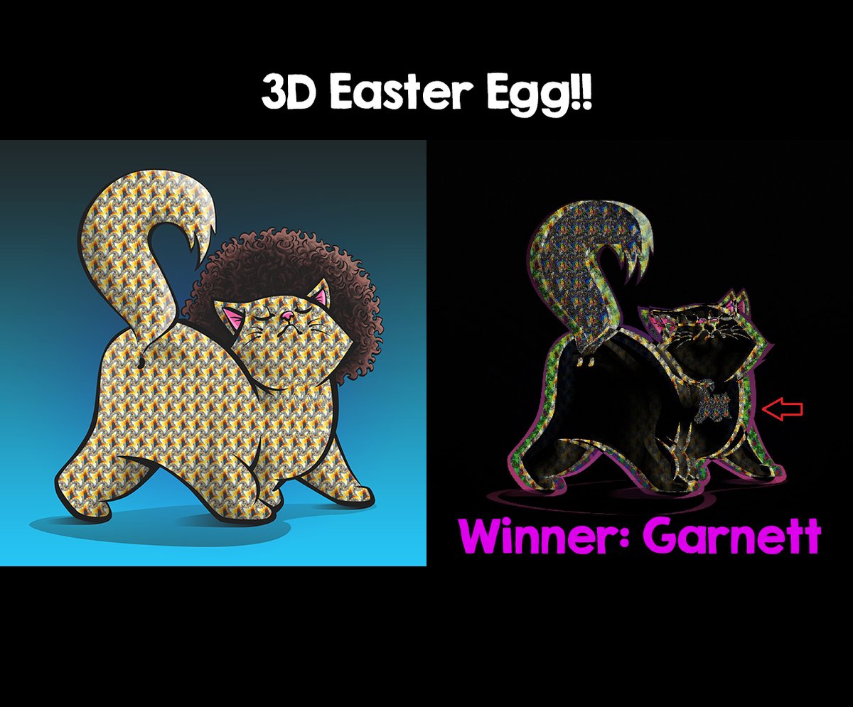 TheKittyButts's tweet photo. 🥚Secret Easter Egg!🥚
During our last discord party Garnett found a secret 3D #kittybutt symbol hidden in the 3D #nftart fur!! To see it, you have to "look through" the cat and it pops-out in 3D infront of you!!
https://t.co/0XYcNBmzWm
Join #buttclub https://t.co/cmI9Qz6taQ https://t.co/50UmFVypAA