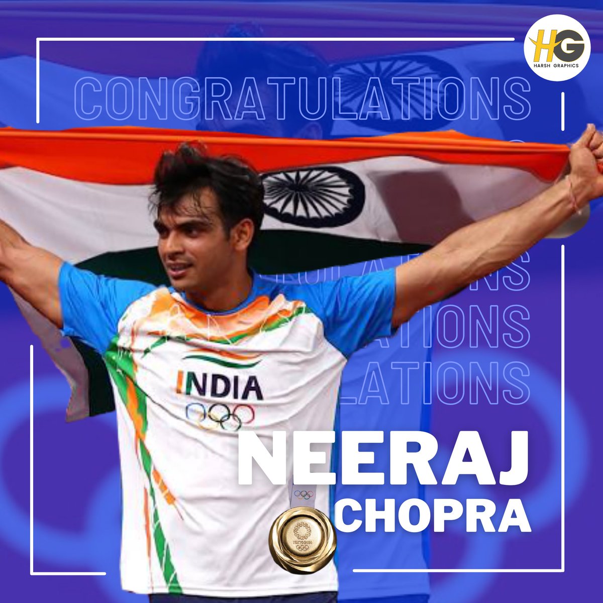 harsh_joshi006's tweet photo. Many Congratulations to #NeerajChopra for winning GOLD in the men's javelin throw...
#नीरज_चौपडा #Javelin #JavelinThrowFinal #goldmedal https://t.co/pFQjui51Tb