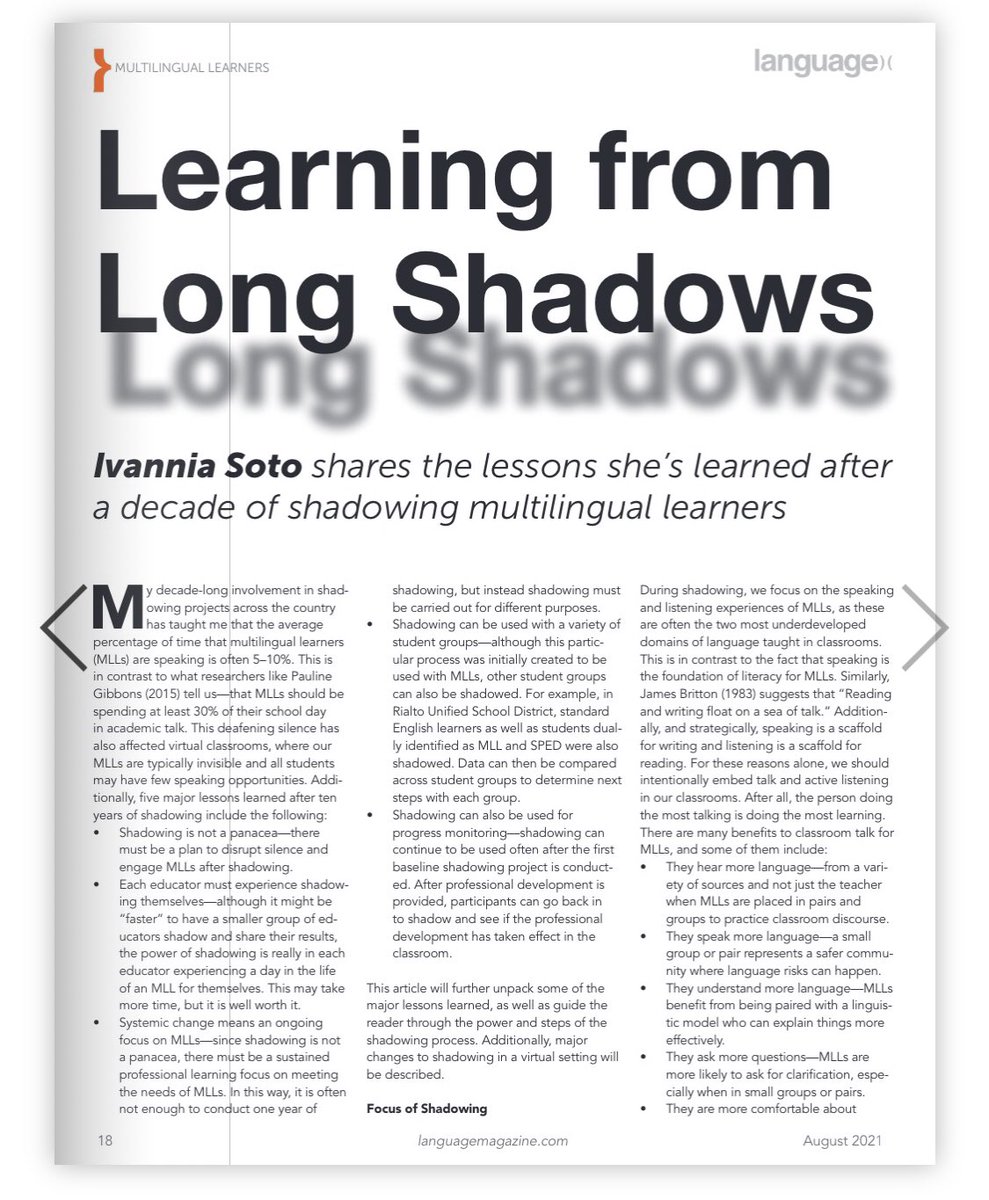 drivannia's tweet image. Thanks to Language Magazine for featuring “Shadowing Multilingual Learners” this month! #languagemagazine #corwinpress