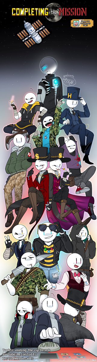 <a href="/PuffballsUnited/">Puff hehe</a> Happy 1st Anniversary CtM!! 🎉🎉🎉 I’m not even being hyperbolic when I say this game changed my life. I’m gonna get all mushy and put the order of ending appearance in the thread, but here’s the piece I made to show my endless appreciation towards this game ^^