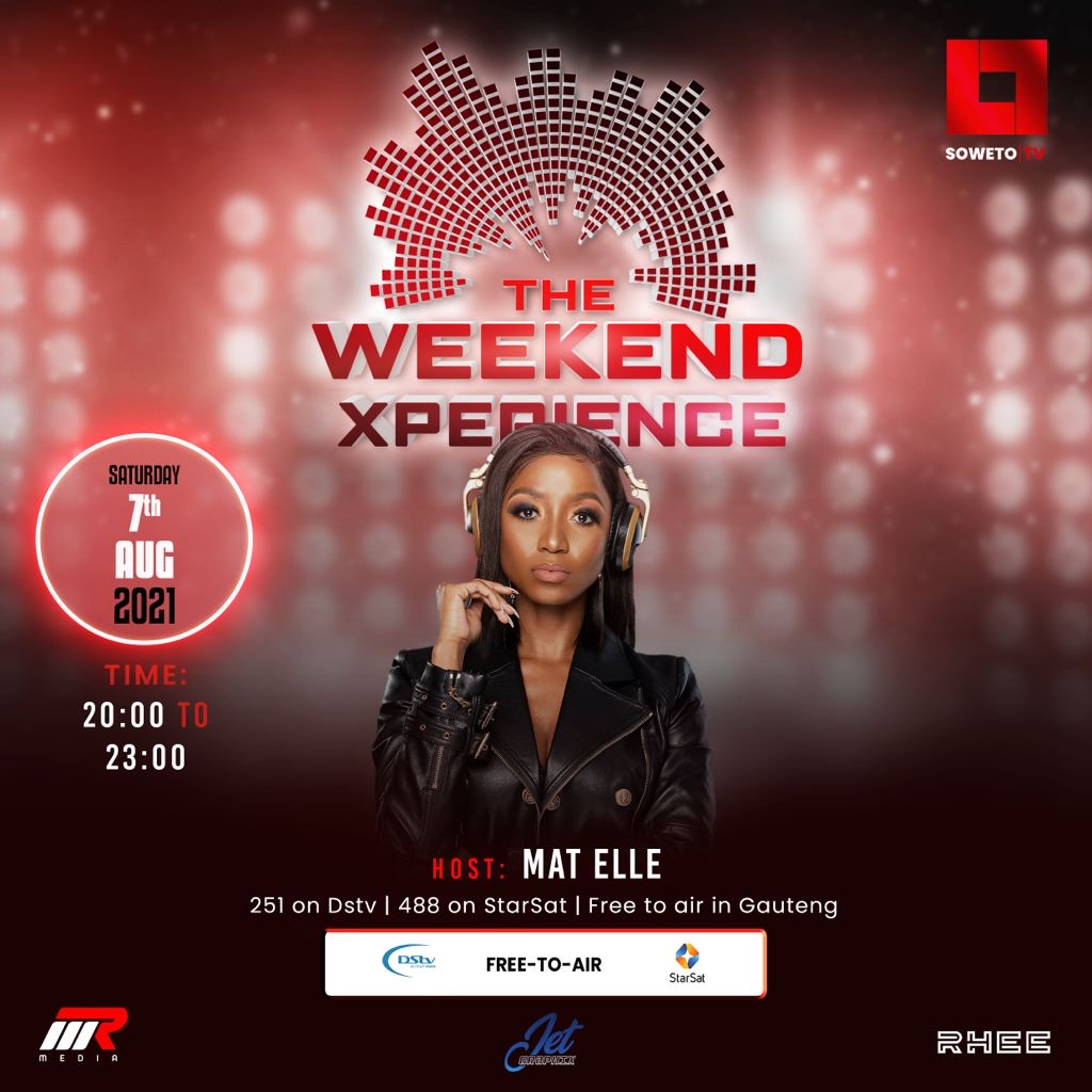 Mat_Elle's tweet photo. I know you love music🎶 so let's hangout on #TheWeekendExperience every Saturday night 8-11pm. We have your favorite artists & DJs in SA🔊 Catch the fun on @DStv channel 251 & @Starsatsa channel 488
Excited to be your host📺📡💃🏾 @SowetoTVchannel https://t.co/bCDcjsxu1I