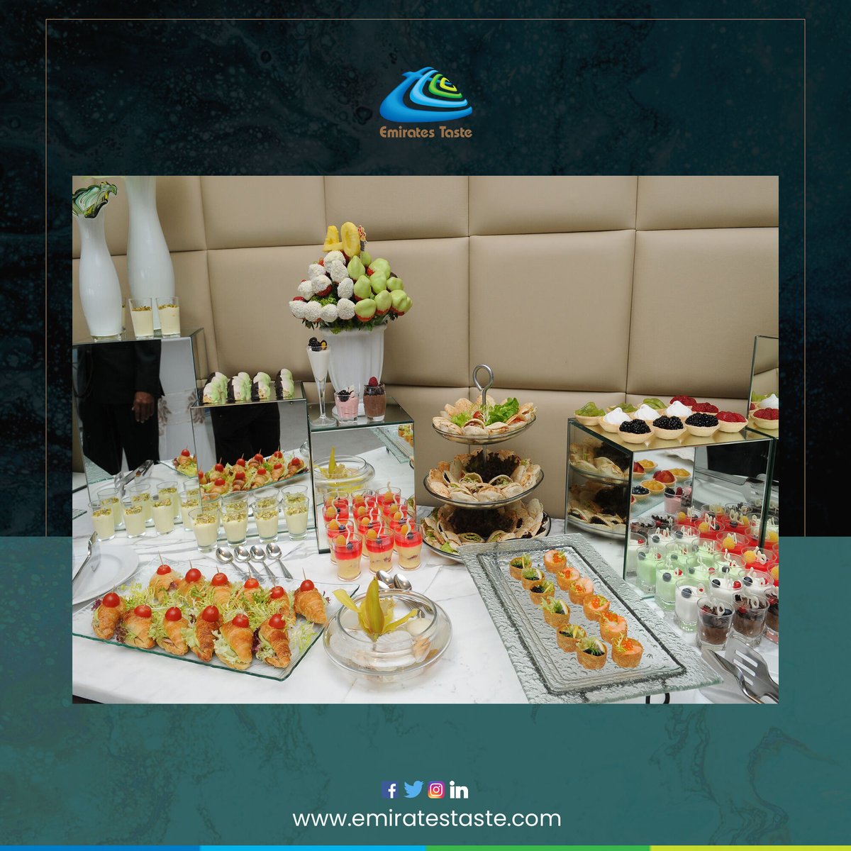EmiratesTaste's tweet photo. We pride ourselves in offering creative and innovative culinary delights whilst embracing the traditional and International cuisines. 
#CateringServices #uae https://t.co/EvkXl4mfPQ