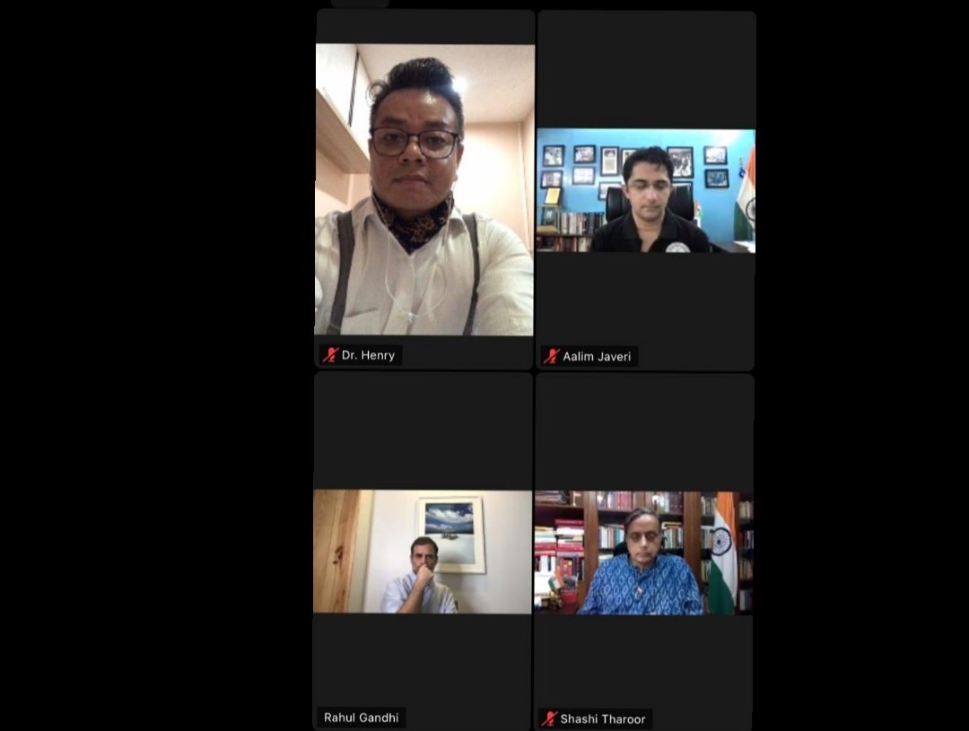 AIPC National Covention 2021: President, Mizoram Chapter interacting with Shri Rahul Gandhi &amp; Dr. Shashi Tharoor @ 7.8.2021