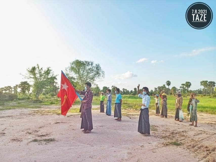 sggrvlyouth's tweet photo. Residents from #Tangze Tsp staged an anti-coup protest to against the military dictatorship in this evening.

#Aug7Coup 
#WhatsHappeningInMyanmar https://t.co/7kB0KzTnQu