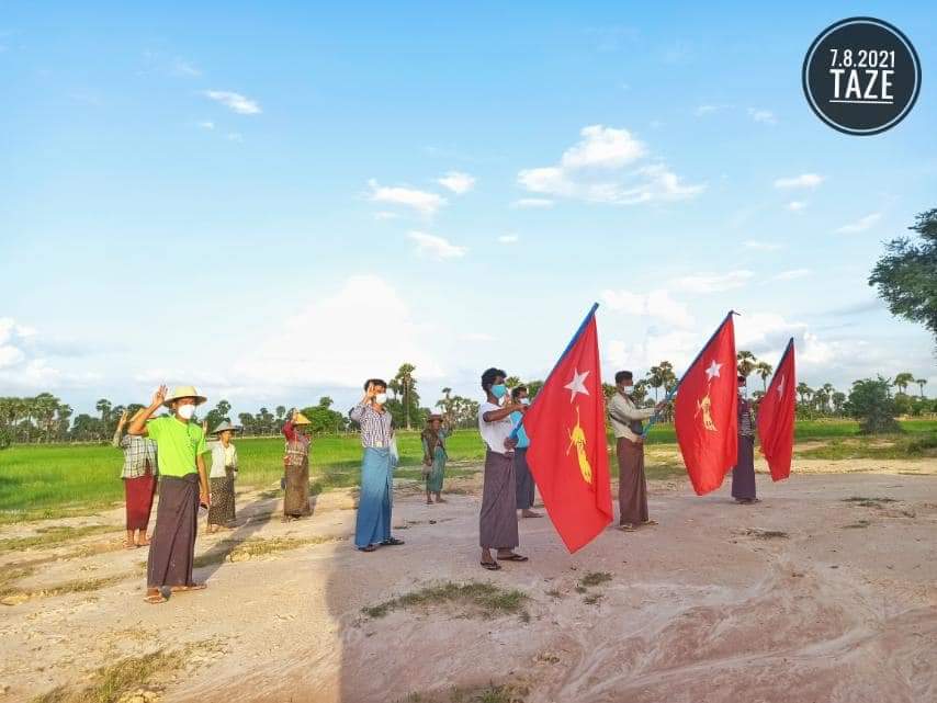 sggrvlyouth's tweet photo. Residents from #Tangze Tsp staged an anti-coup protest to against the military dictatorship in this evening.

#Aug7Coup 
#WhatsHappeningInMyanmar https://t.co/7kB0KzTnQu