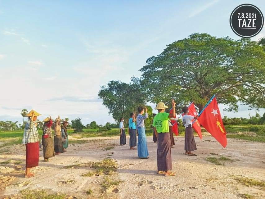 sggrvlyouth's tweet photo. Residents from #Tangze Tsp staged an anti-coup protest to against the military dictatorship in this evening.

#Aug7Coup 
#WhatsHappeningInMyanmar https://t.co/7kB0KzTnQu