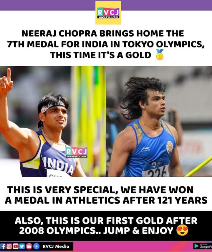 PrathmDarja's tweet photo. This time it's a GOLD. He is just 23 year old boy. I witnessed  historical moment. He was so so calm IN HIS VERY FIRST OLYMPIC FINAL. We Are PROUD OF YOU NEERAJ. And WHAT A RUN UP MAN !! WOW 🏅
#NeerajChopra
#goldmedal
#INDIAWONGOLD https://t.co/MfWEvD0jP8