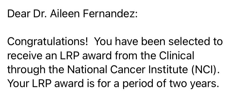 Got the Official notice that my @NIH_LRP from the Clinical through @NCIResearchCtr was funded!! 

I am humbled and beyond grateful! 
Huge thank you to the the seminar @DLRDirector tweeted about last fall that let me know about this program  #NIHLRP