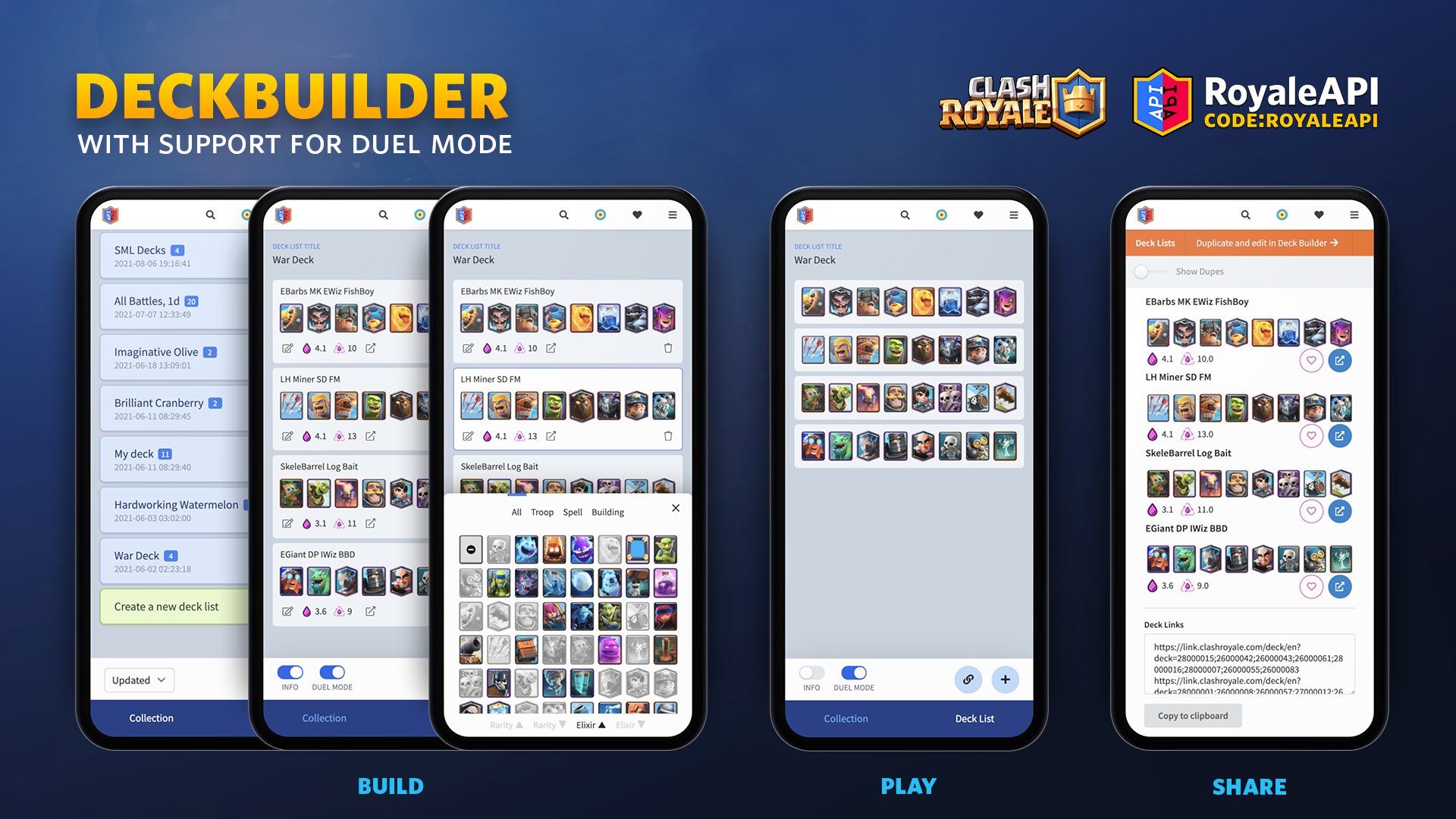 RoyaleAPI on X: &ldquo;Introducing Deck Builder — build war &amp; duel decks 