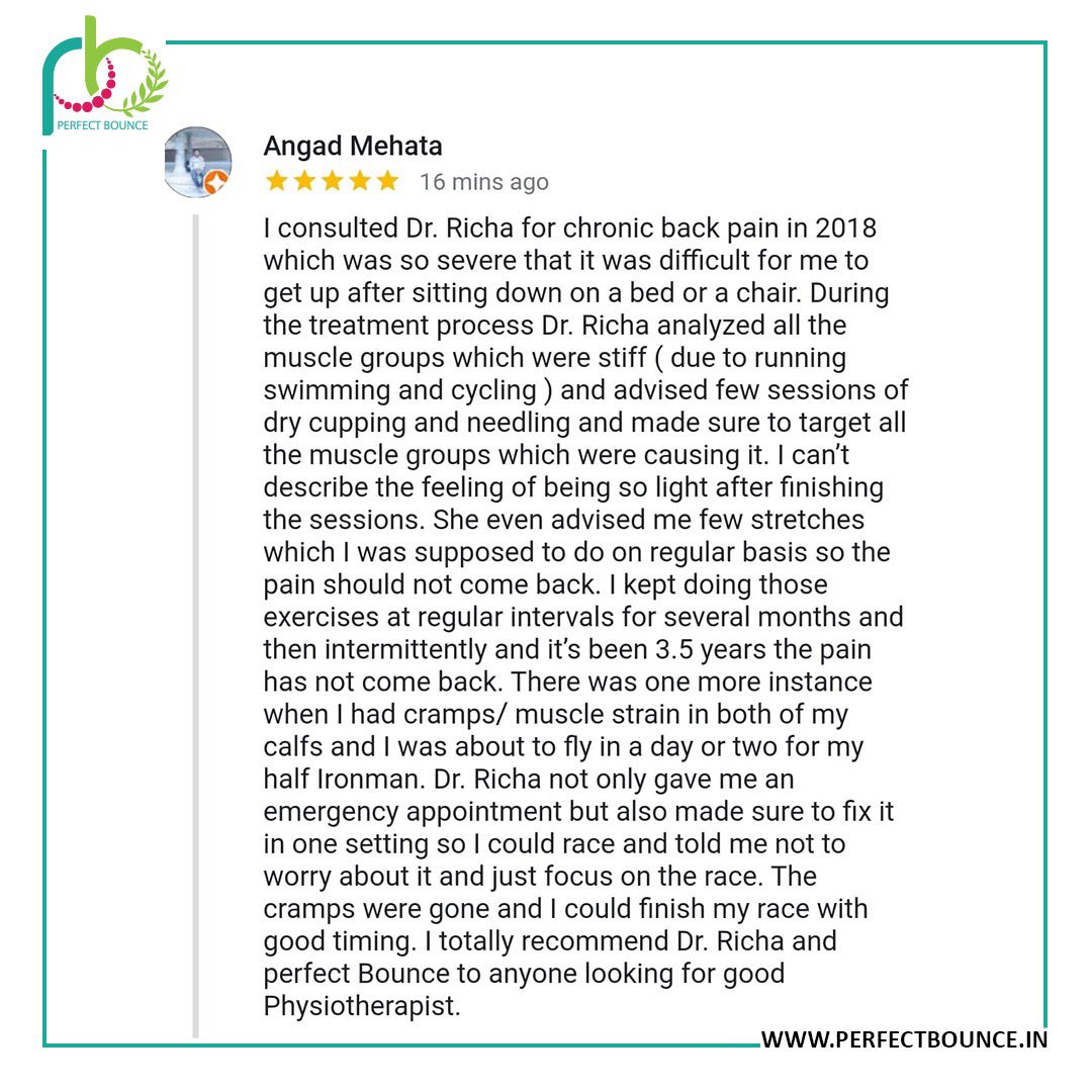 rxperfectbounce's tweet photo. Perfect Bounce Team is glad to have helped Angad Mehata in his painful phase.

After consulting @rxperfectbounce and Dr. Richa his pain has drastically reduced and improved his lifestyle in a lot of different ways.

#perfectbounce #bouncebacktolife #physicaltherapy https://t.co/UIPzhJ9eeX