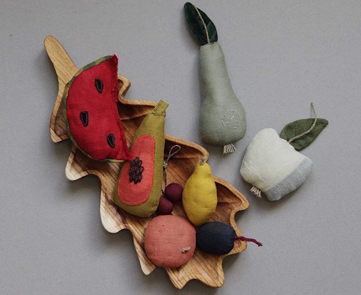 Handsewn fabric fruit set. 🍉🍒