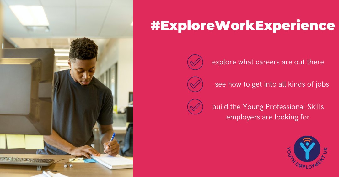 YEUK2012's tweet photo. Are you aged 16 - 19 and thinking about your future? Our free online #ExploreWorkExperience programme can help. It's a handy way to explore the world of work and start thinking about what might suit you: https://t.co/VPVGLd7tVo https://t.co/ucv1gCUuK0