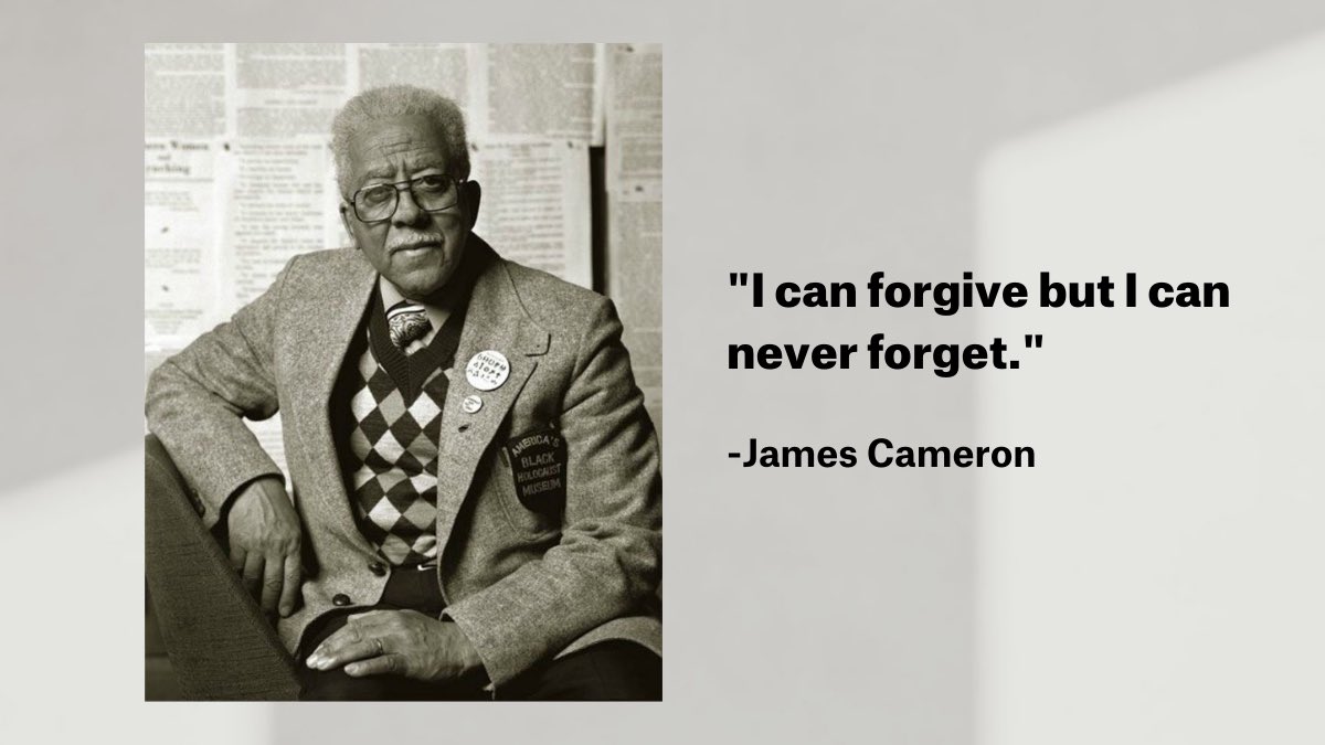 eji_org's tweet photo. After surviving this near lynching and being released from prison, James Cameron founded four NAACP chapters in Indiana, authored hundreds of essays on civil rights and a 1982 memoir, and opened America’s Black Holocaust Museum in Milwaukee, Wisconsin. https://t.co/zLK73CPDbY