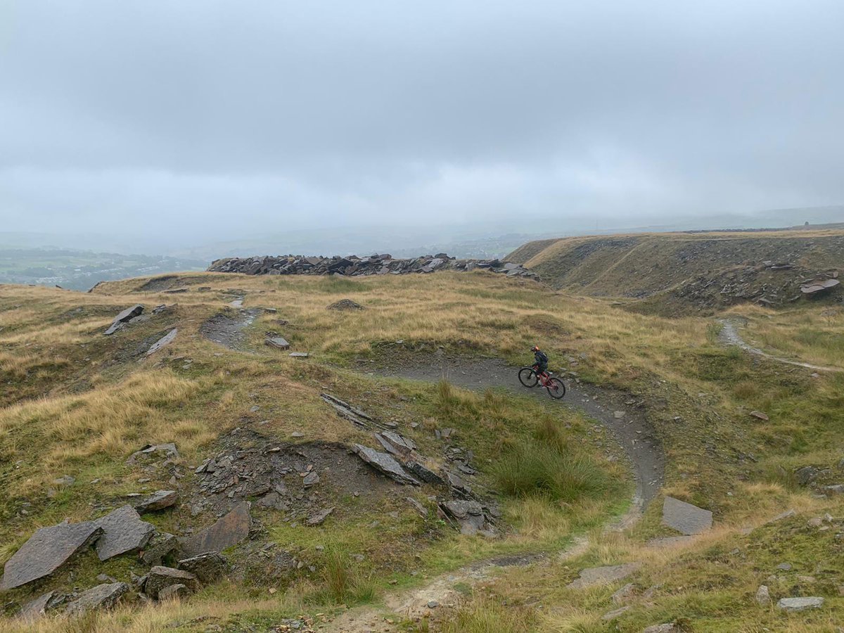 philantony77's tweet photo. Great to get back to Lee Quarry for a ride. Still a great place to work on your riding skills. The picture of the slabs don't do it justice on how steep they are...🤟
#leequarry @LancashireCC @CyclingUK_NW https://t.co/53zNE2W55h