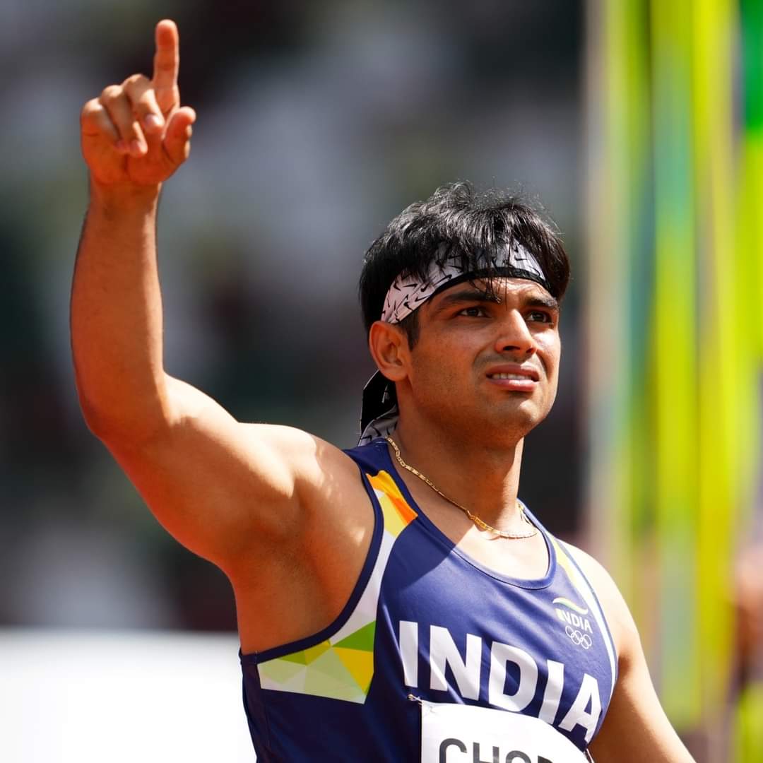 VIKRAMBS2's tweet photo. It's not just gold for one man.
It's #gold for an entire #nation. 
What a performance #Neeraj #Chopra!!
Finally after #100 years of waiting 
Seeing the #tricolour #flying #highest! https://t.co/UkZSaoPO1W