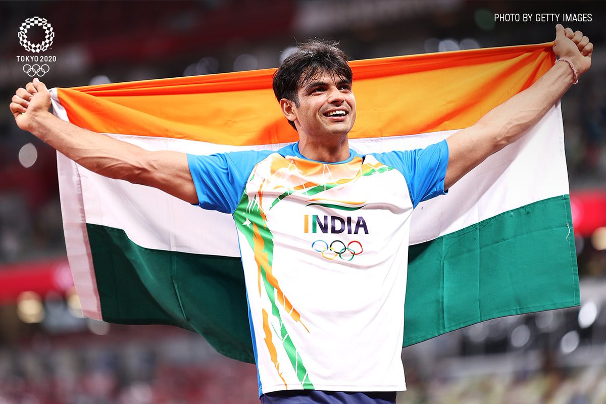 sridivya's tweet photo. Woohoo! Its a gold! What a proud moment! Congrats @Neeraj_chopra1! You've made all of us proud! #Olympics #Olympicsindia #NeerajChopra #Cheer4India #ProudIndian #JavelinThrow #Athletics https://t.co/p3Ui3N4iDH