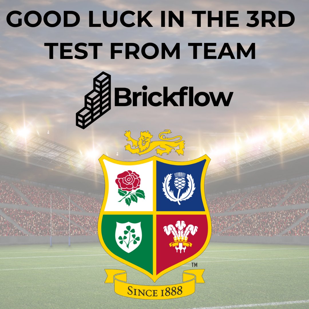 Brickflow's tweet image. Good Luck to The Lions, who take on world champions South Africa in the third and final Test! 
What's your prediction for the score?