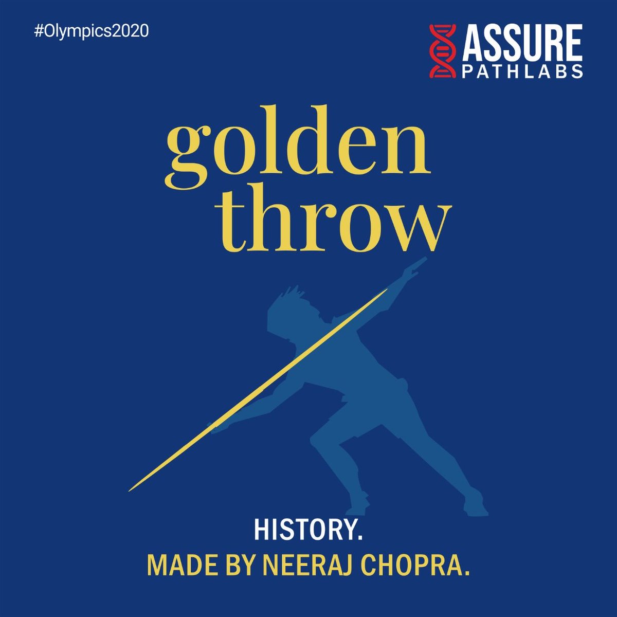 assure_pathlabs's tweet image. Congratulations Neeraj Chopra.