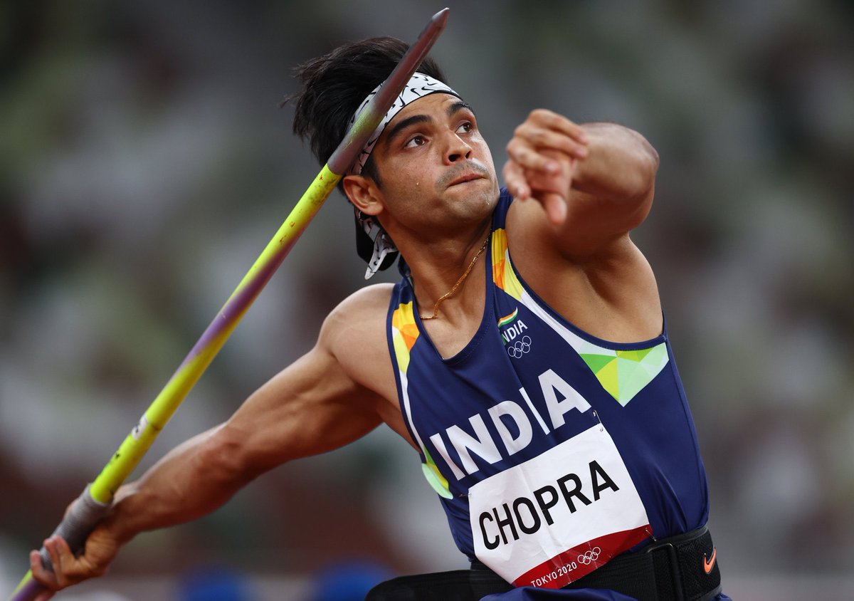 manukumarjain's tweet photo. The #Bahubali who made 1.3 Billion people go crazy today.

@Neeraj_chopra1 - #Respect ❤️🧡💙

#Neerajchopra #Gold #Olympics #Olympics2021 #India #TeamIndia https://t.co/Qoe7ee1Jxv