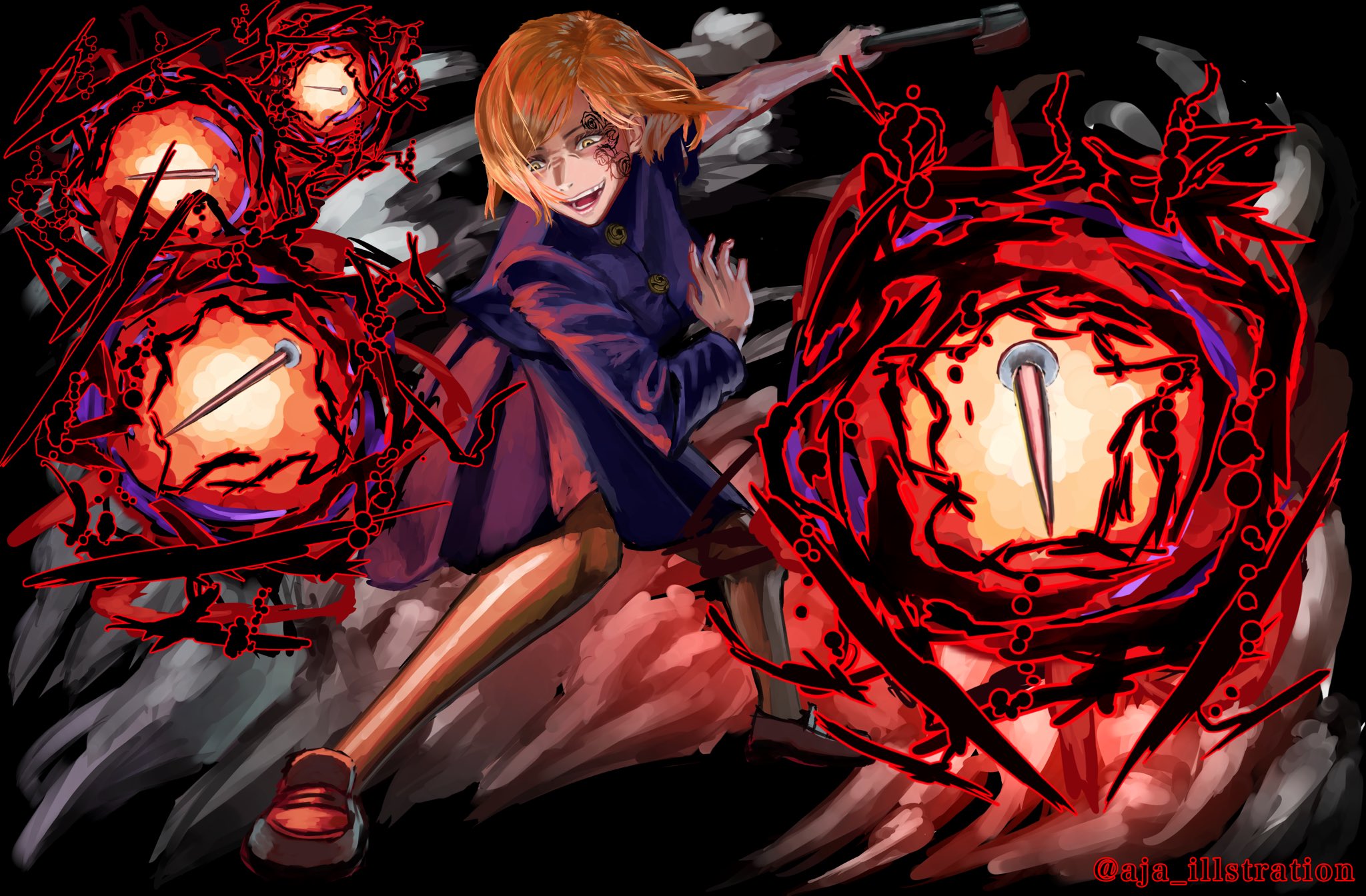 レばじゃ Rebaja 釘崎野薔薇 黒閃 呪術廻戦 呪術廻戦イラスト 呪術廻戦ファンアート 釘崎野薔薇 釘崎野薔薇誕生祭21 釘崎野薔薇生誕祭21 T Co Yukj1sdhv3 Twitter