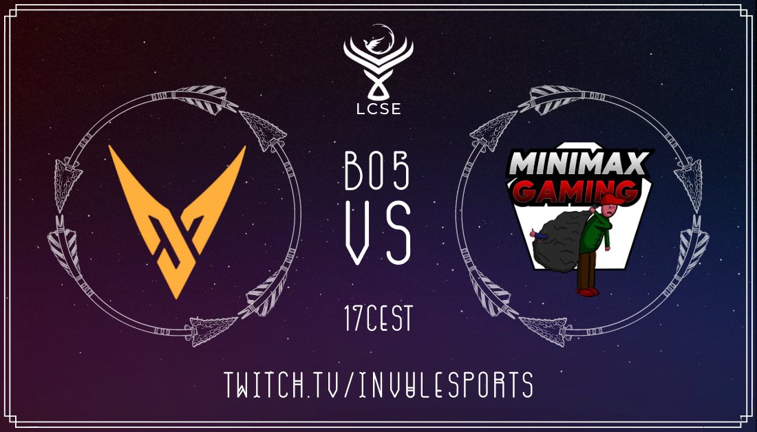 ⭐ MATCHDAG ⭐

The <a href="/Leagues_GG/">Leagues.gg</a> #LCSE playoffs start today in one hour with <a href="/VanirGG/">Vanir</a> vs <a href="/GamingMinimax/">MiniMax Gaming</a> in a BO5 Quarterfinal at 17:00 CEST / 16:00 BST! 🙌

🎙 <a href="/Kaiitania/">Kaitania</a> &amp; <a href="/xPoppis00/">Bollis</a> will be bringing you all the action from this banger match over at twitch.tv/invulesports! 📺
