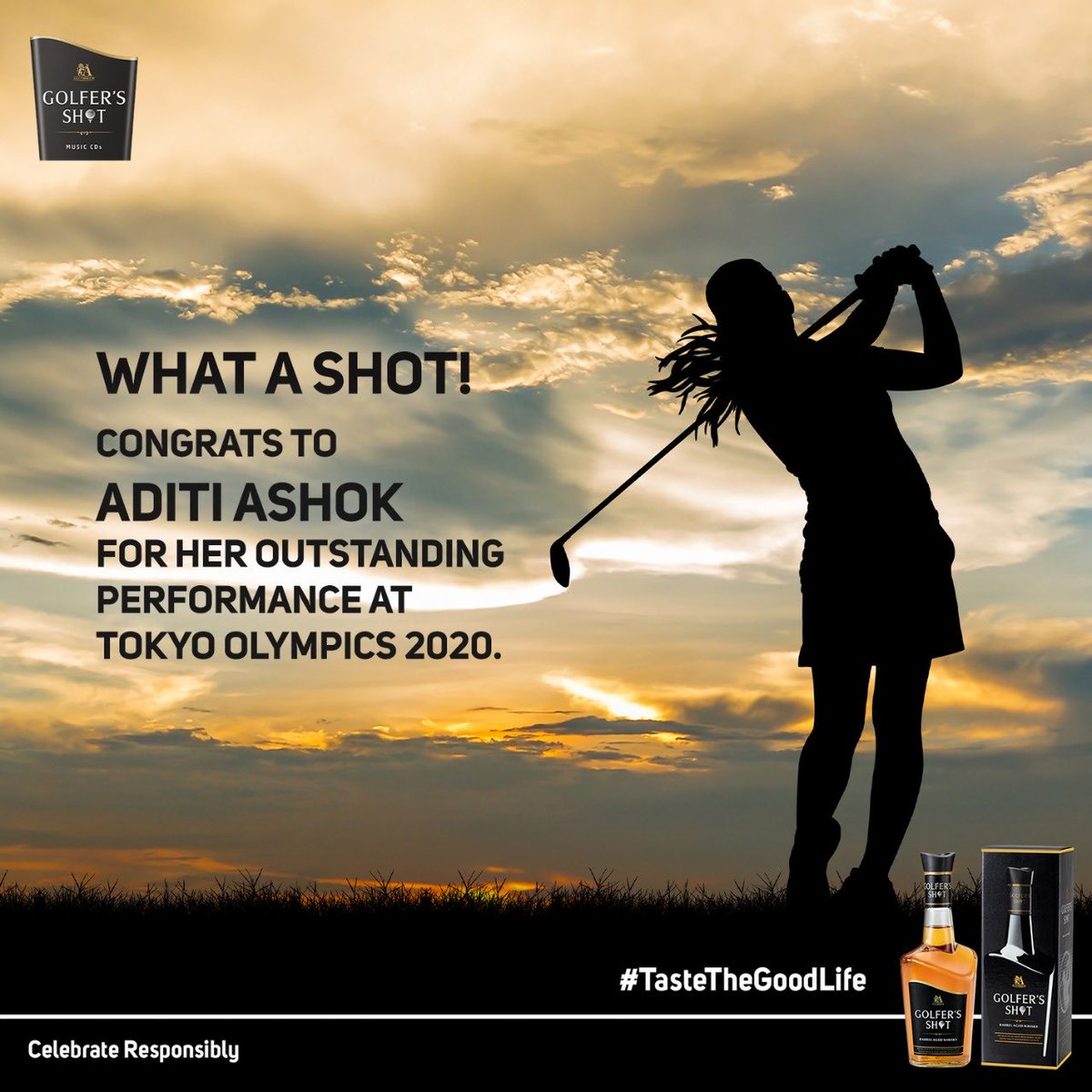 Kaularvind's tweet image. Aditi Ashok may not have won the medal but she has won more than a billion hearts by her performance.