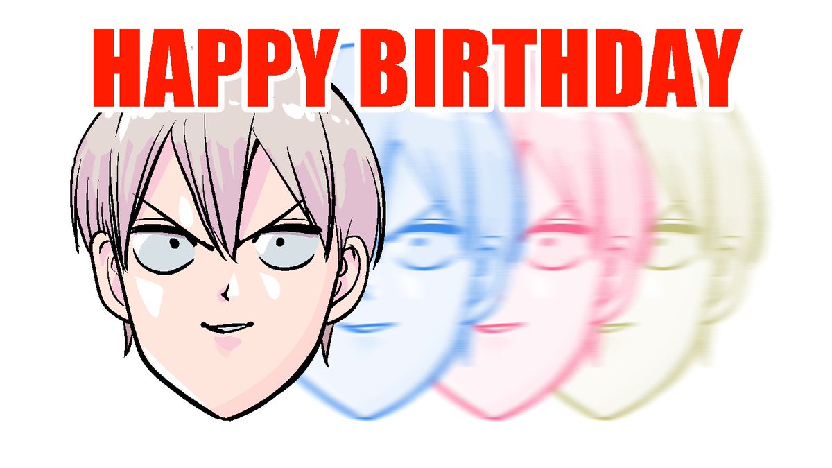 shiomi syuko short hair white background happy birthday smile grey hair simple background 1boy  illustration images