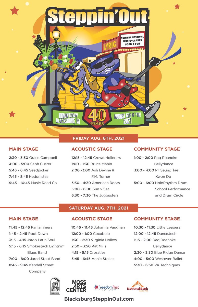 Come see us at Steppin’ Out today! We’ll be on the Main Stage in @dtBlacksburg at 11:45.

#SteppinOut #Blacksburg #PanJam #LiveMusic