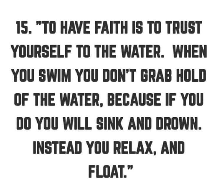 theresnoscript1's tweet photo. #Faith that everything in life is happening how it’s supposed to, and regardless of how it appears, everything will be ok. Just float with life, you’ll be where you were intended on being! #tnstl #selfHELP #beYOU #mindful #fitness #wellness #nutrition #podcast https://t.co/kkA4i2UFW7
