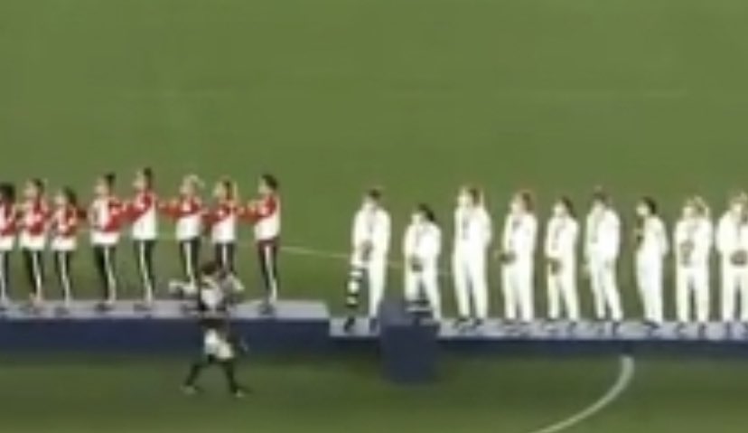 Sid_Seixeiro's tweet image. One of the least talked about moments yesterday was how the U.S. women’s soccer program, one of the most arrogant on earth, got a front row seat as our Canadian gold medal winning team sung the national anthem. It was a “Heritage Moment”.
