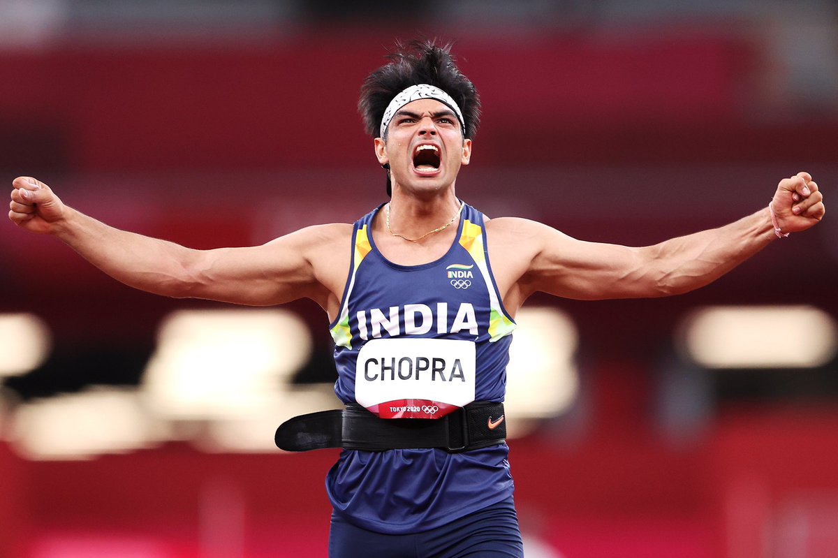 Neeraj Chopra..... Naam toh suna hi hoga! 🤩 Well done championnn! First Ever Olympic #Gold in Athletics!! The whole nation is proud of you today. 🇮🇳 #Tokyo2020 #NeerajChopra