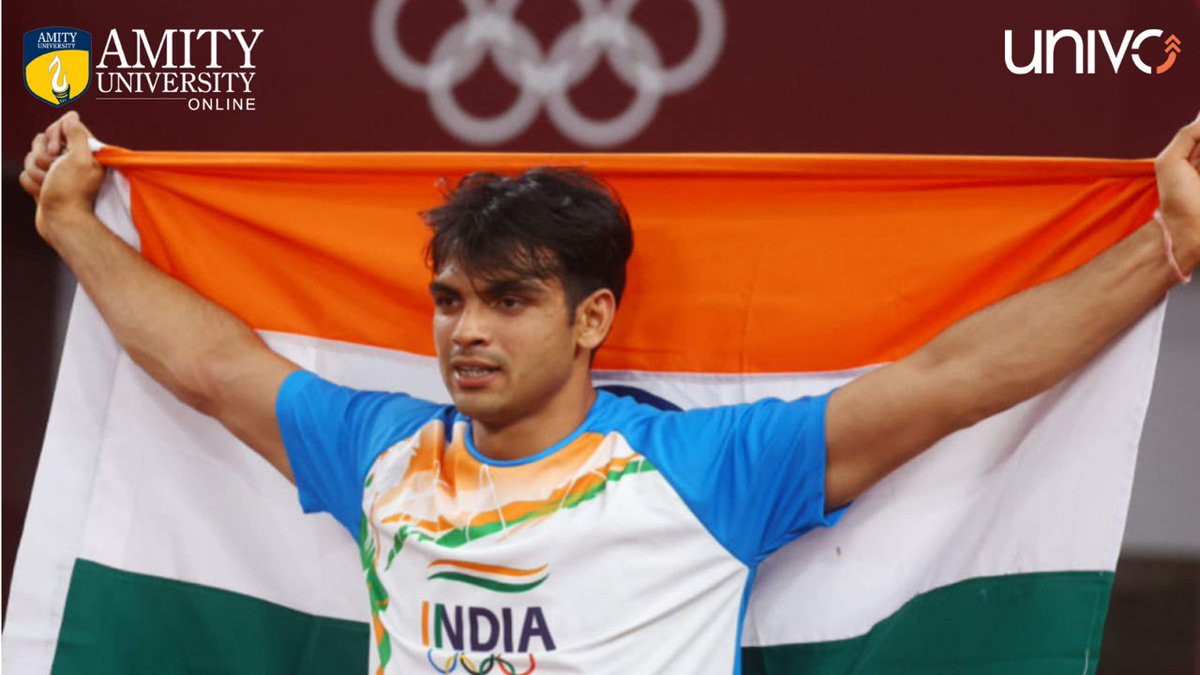 amity_online's tweet photo. We congratulate #NeerajChopra for bringing India's first gold at #TokyoOlympics in Men's Javelin throw, making this the second individual #goldmedal in Indian history.
Indeed, history has been written today! @Neeraj_chopra1 https://t.co/iCJfp9ZsYT