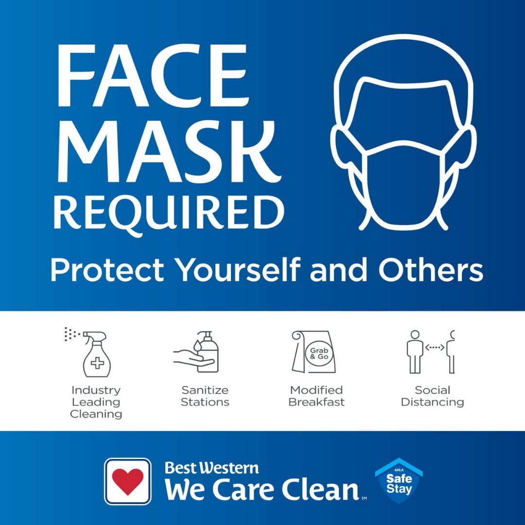 For the safety of our team and our valued guests, we
have decided to continue the requirement of face
masks in all public areas of the hotel. Disposable
masks are always available at our Front Desk. We
appreciate and thank everyone for continuing to wear
masks during their stay!