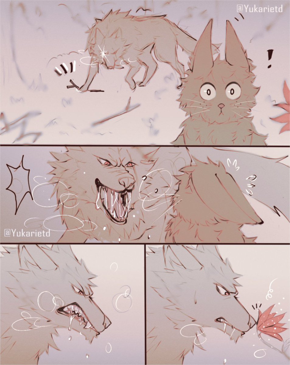 YukarietD's tweet photo. well..  this is how the kacchan wolf fell in love with his prey and became hungry. 🐰+🐺💚🧡 https://t.co/2xBUiJy9hf