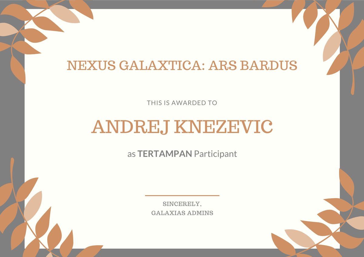 “Berikut adalah kategori yang tak kalah populer dari penghargaan sebelumnya. Selamat sudah menjadi yang tertampan, Andrej.” Sertifikat yang ada di pegangan diserahkannya kepada @vojskasmrti.