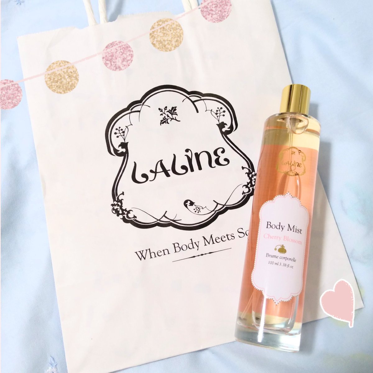 えだまめ V Twitter ボディケア購入品 Laline ラリン ボディミスト チェリーブロッサム お風呂上がりの保湿用として購入しました ボトルはガラス製で高級感もあります ザ 女の子 な可愛いイメージのラリンのチェリーブロッサムの香り大好きです