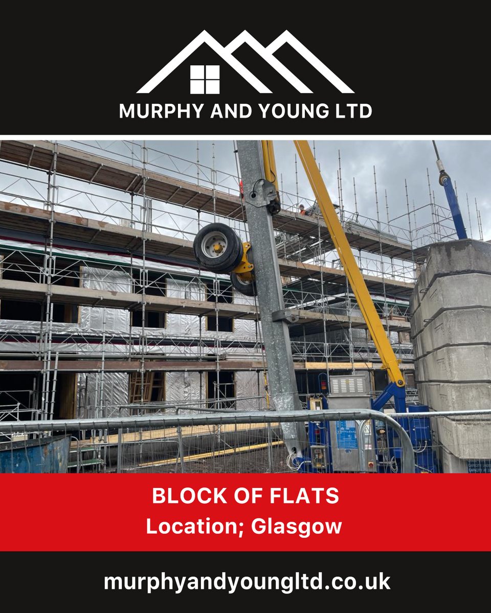Our latest project is well underway for a block of flats for Urban Union in Glasgow.

To learn more about Murphy and Young Ltd projects please visit or website at
murphyandyoungltd.co.uk
