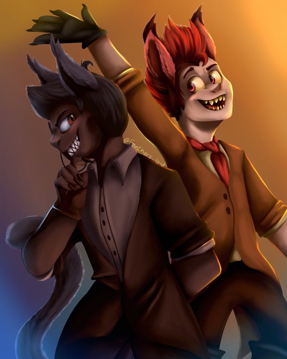 feathers_lord's tweet photo. Here's an art trade with @SpiderBeeish ! These 2 were so fun to draw! Thanks for trading with me! https://t.co/EFEqcuhush