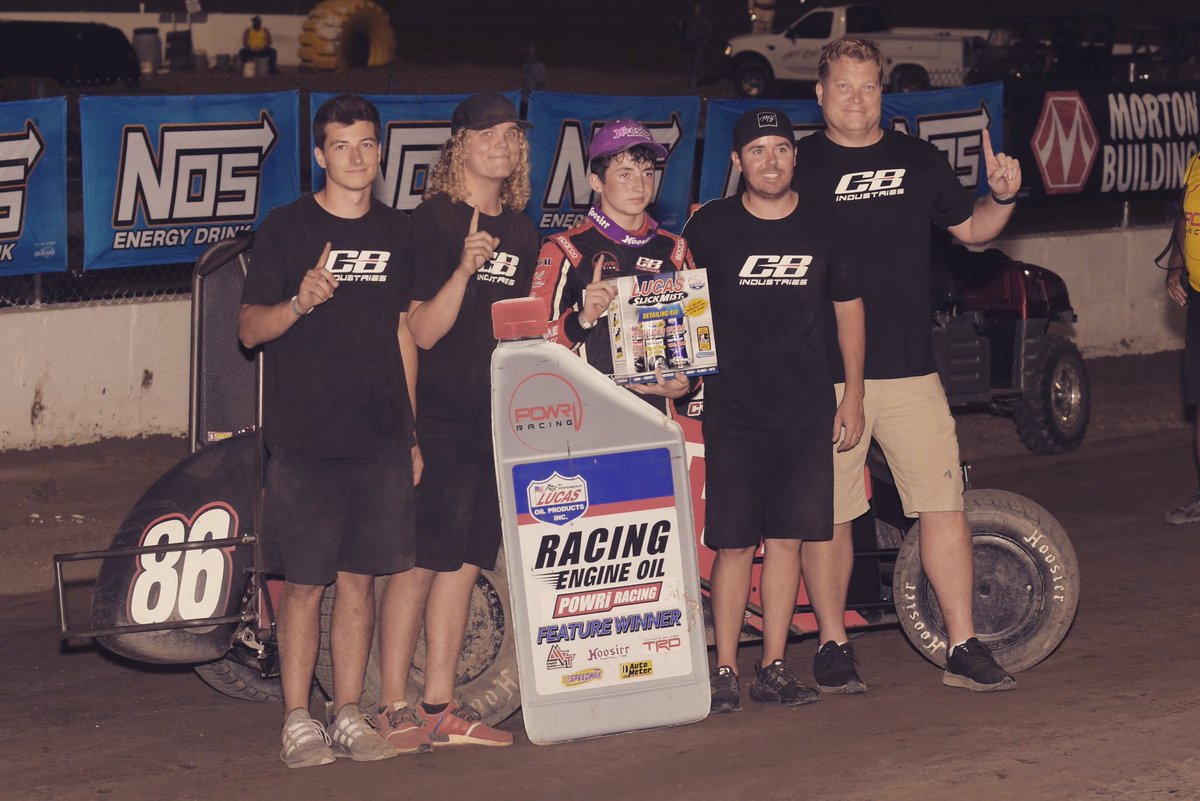 ChadBoat's tweet photo. Win number ✌🏻 for @brentcrewsracing. Thank you @PristineAuction , @ToyotaRacing , @KHIManagement and #kcdrywall! https://t.co/J62JwRG9p3