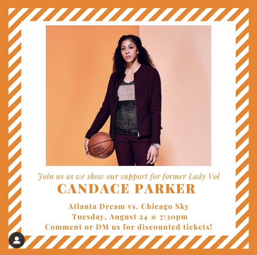 Get your tickets today! Join ATL Vols when <a href="/Candace_Parker/">Candace Parker</a> is in town playing against <a href="/AtlantaDream/">Atlanta Dream</a>    am.ticketmaster.com/wnbaatlanta/pr…