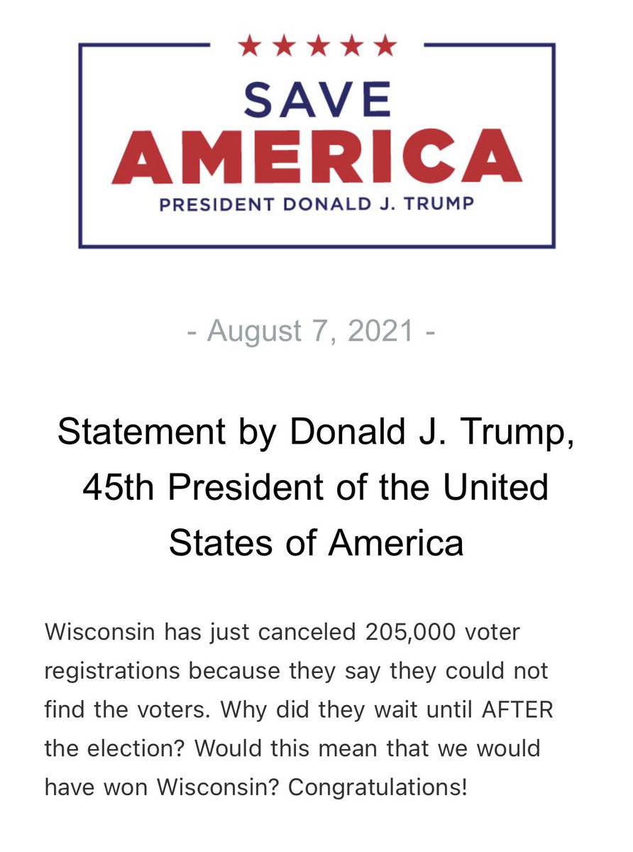 RSBNetwork's tweet image. Statement by Donald J. Trump, 45th President of the United States of America