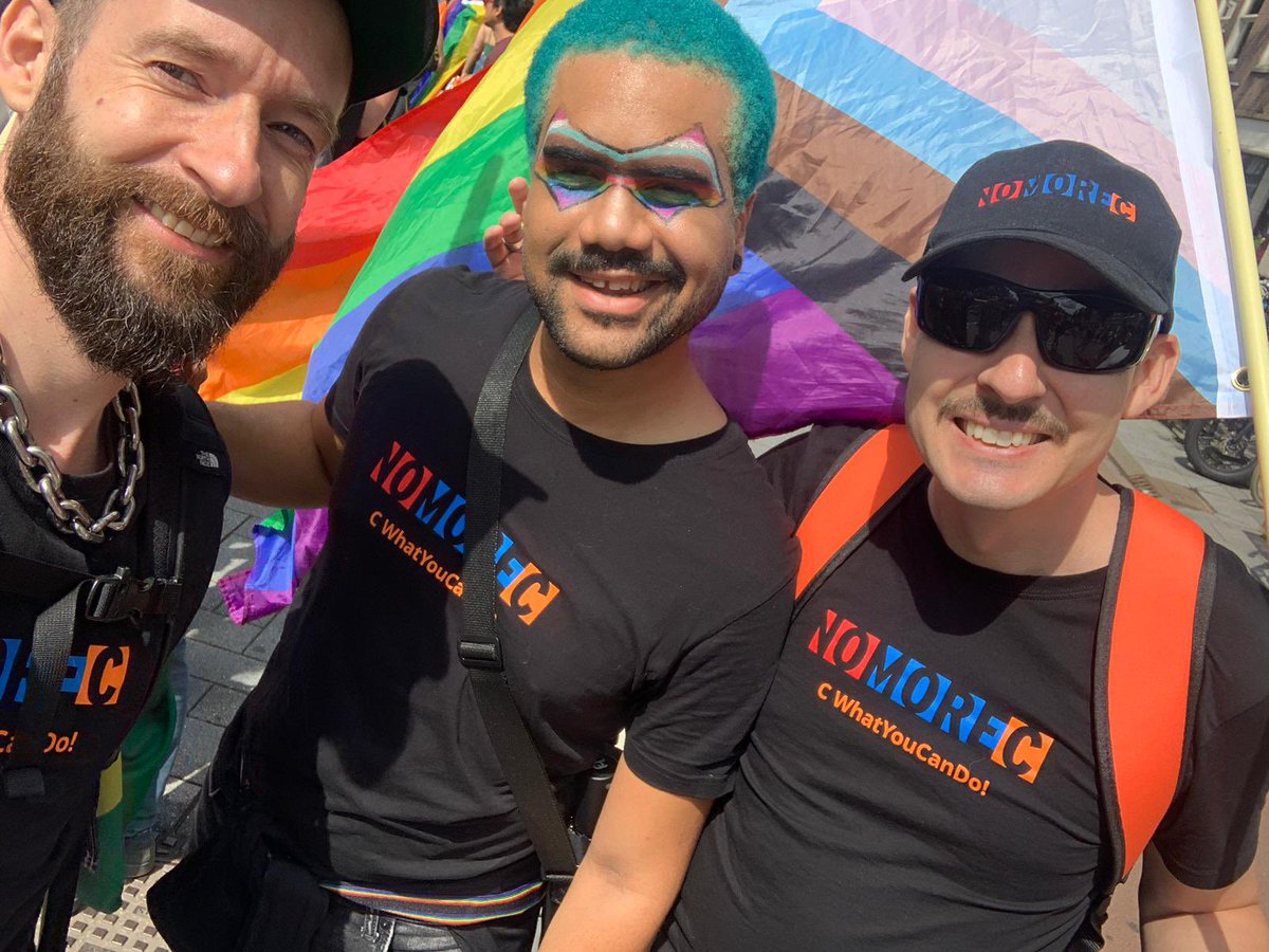 NoMoreCnl's tweet photo. Pride walk 2021 Amsterdam. Our Boy Scouts were there with an even bigger flag than last time. #CWhatYouCanDo! #nomorec https://t.co/GgvFzMwcHs